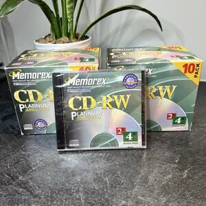Memorex CD-RW Platinum 4x Rewritable Speed 650MB / 74 mins 21 Discs New & Sealed